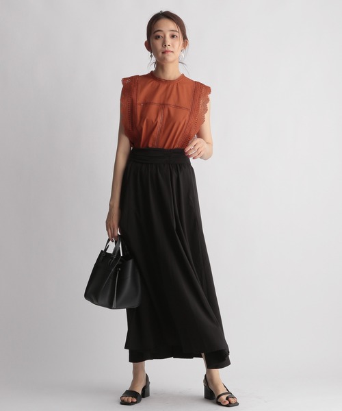 Andemiu（アンデミュウ）の「レースキリカエノースリブラウス956179（シャツ/ブラウス・レディース・オフホワイト/ブラック/オレンジ・FREE）」の10枚目の写真