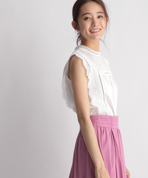 Andemiu（アンデミュウ）の「レースキリカエノースリブラウス956179（シャツ/ブラウス・レディース・オフホワイト/ブラック/オレンジ・FREE）」の13枚目の写真