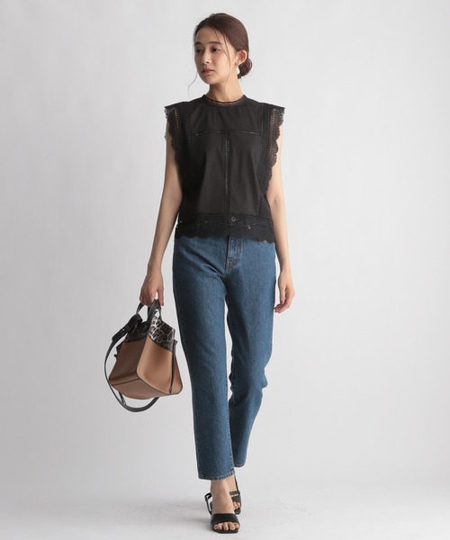 Andemiu（アンデミュウ）の「レースキリカエノースリブラウス956179（シャツ/ブラウス・レディース・オフホワイト/ブラック/オレンジ・FREE）」の19枚目の写真