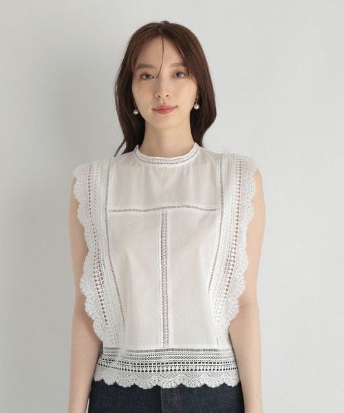 Andemiu（アンデミュウ）の「レースキリカエノースリブラウス956179（シャツ/ブラウス・レディース・オフホワイト/ブラック/オレンジ・FREE）」の21枚目の写真