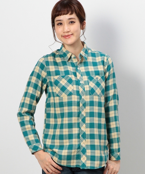 coen(コーエン)の「ダブルガーゼブロックチェック柄シャツ(シャツ/ブラウス・レディース・ケリー/ネイビー/ピンク・LARGE/MEDIUM)」の2枚目の写真