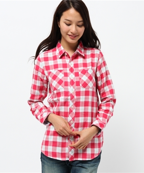 coen(コーエン)の「ダブルガーゼブロックチェック柄シャツ(シャツ/ブラウス・レディース・ケリー/ネイビー/ピンク・LARGE/MEDIUM)」の1枚目の写真