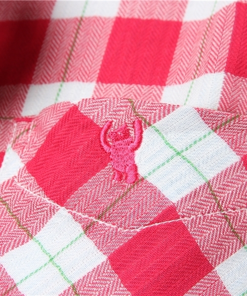 coen(コーエン)の「ダブルガーゼブロックチェック柄シャツ(シャツ/ブラウス・レディース・ケリー/ネイビー/ピンク・LARGE/MEDIUM)」の13枚目の写真