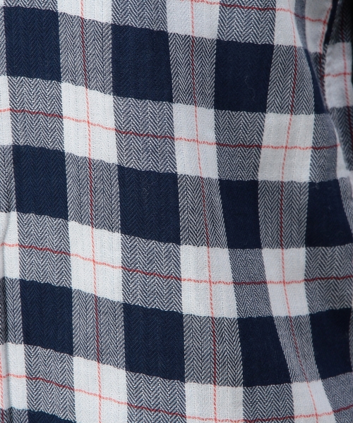 coen(コーエン)の「ダブルガーゼブロックチェック柄シャツ(シャツ/ブラウス・レディース・ケリー/ネイビー/ピンク・LARGE/MEDIUM)」の10枚目の写真