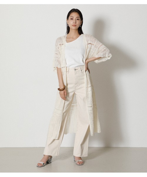AZUL by moussy（アズールバイマウジー）の「CROCHET LONG CARDIGAN