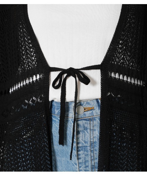AZUL by moussy（アズールバイマウジー）の「CROCHET LONG CARDIGAN