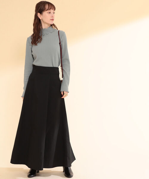 Ray BEAMS（レイビームス）の「Ray BEAMS / バック プリーツ キリカエ スカート（スカート・レディース・ブラック/ベージュ・1/0）」の10枚目の写真