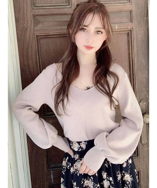 RESEXXY（リゼクシー）の「レースキャミセットニットトップス（ニット/セーター・レディース・グリーン/ベージュ/ブラック/ホワイト・FREE）」の12枚目の写真