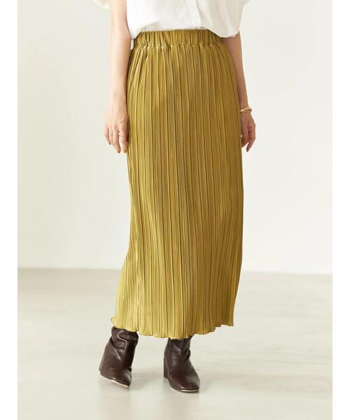 earth music&ecology（アースミュージックアンドエコロジー）の「シャイニープリーツカットスカート ＊（スカート・レディース・ブラック/グリーン/その他6/ライトベージュ・FREE）」の22枚目の写真