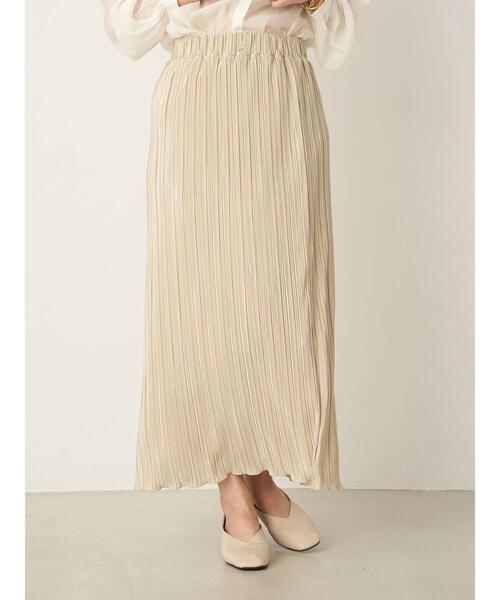 earth music&ecology（アースミュージックアンドエコロジー）の「シャイニープリーツカットスカート ＊（スカート・レディース・ブラック/グリーン/その他6/ライトベージュ・FREE）」の7枚目の写真