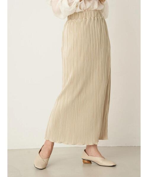 earth music&ecology（アースミュージックアンドエコロジー）の「シャイニープリーツカットスカート ＊（スカート・レディース・ブラック/グリーン/その他6/ライトベージュ・FREE）」の8枚目の写真