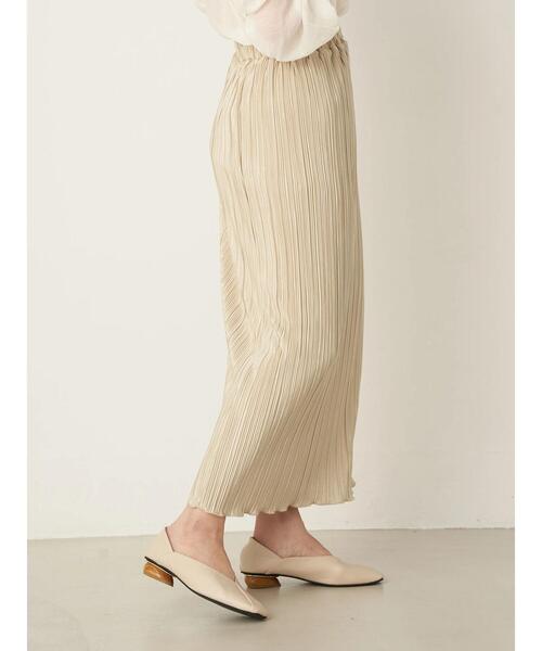 earth music&ecology（アースミュージックアンドエコロジー）の「シャイニープリーツカットスカート ＊（スカート・レディース・ブラック/グリーン/その他6/ライトベージュ・FREE）」の9枚目の写真