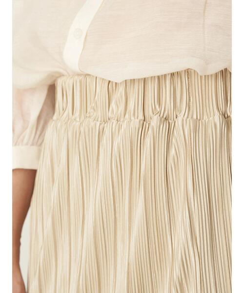 earth music&ecology（アースミュージックアンドエコロジー）の「シャイニープリーツカットスカート ＊（スカート・レディース・ブラック/グリーン/その他6/ライトベージュ・FREE）」の10枚目の写真