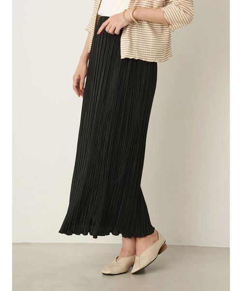 earth music&ecology（アースミュージックアンドエコロジー）の「シャイニープリーツカットスカート ＊（スカート・レディース・ブラック/グリーン/その他6/ライトベージュ・FREE）」の17枚目の写真