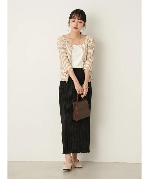 earth music&ecology（アースミュージックアンドエコロジー）の「シャイニープリーツカットスカート ＊（スカート・レディース・ブラック/グリーン/その他6/ライトベージュ・FREE）」の18枚目の写真