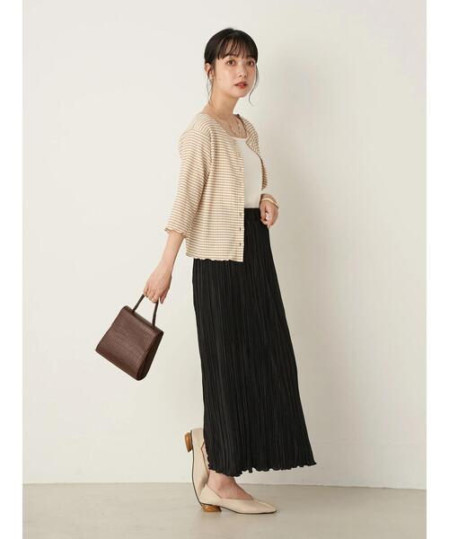 earth music&ecology（アースミュージックアンドエコロジー）の「シャイニープリーツカットスカート ＊（スカート・レディース・ブラック/グリーン/その他6/ライトベージュ・FREE）」の19枚目の写真