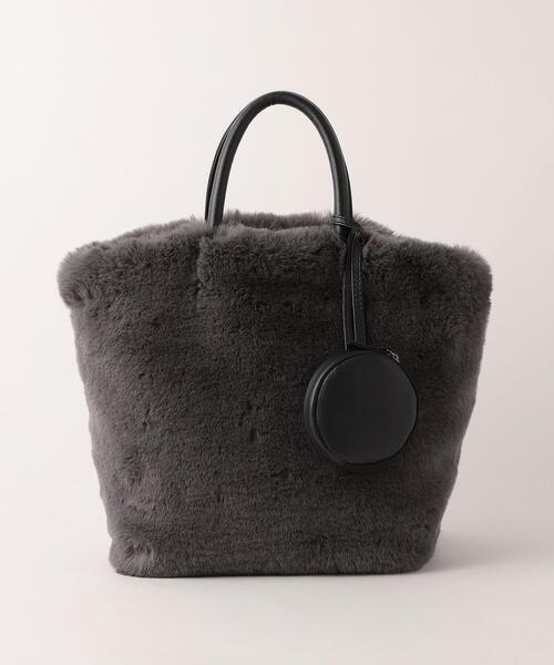 green label relaxing(グリーンレーベルリラクシング)の「NEW FUR エコバッグ付き 2WAY バッグ(トートバッグ・レディース・ブラック/ベージュ/グレー/オフホワイト・FREE)」の7枚目の写真