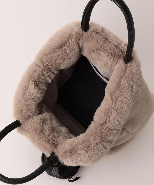 green label relaxing(グリーンレーベルリラクシング)の「NEW FUR エコバッグ付き 2WAY バッグ(トートバッグ・レディース・ブラック/ベージュ/グレー/オフホワイト・FREE)」の16枚目の写真
