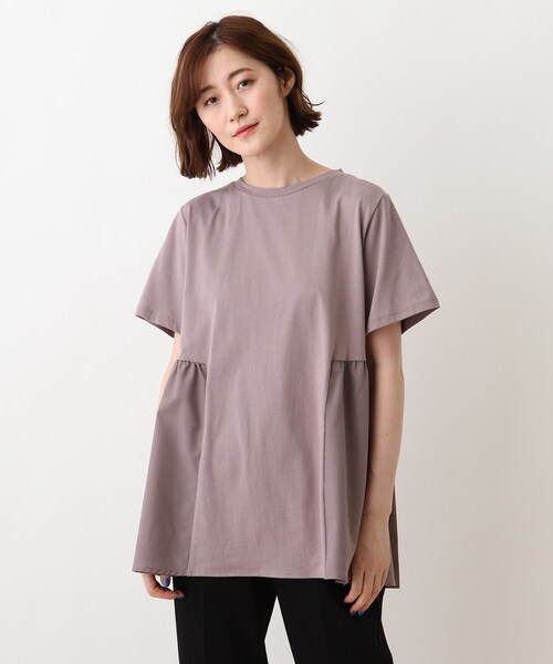 DRESKIP(ドレスキップ)の「◆布帛切り替えTシャツ(Tシャツ/カットソー・レディース・ライトベージュ/ライトパープル/ブラック/カーキ・03/02/04)」の4枚目の写真