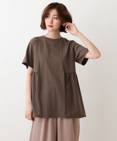 DRESKIP(ドレスキップ)の「◆布帛切り替えTシャツ(Tシャツ/カットソー・レディース・ライトベージュ/ライトパープル/ブラック/カーキ・03/02/04)」の3枚目の写真