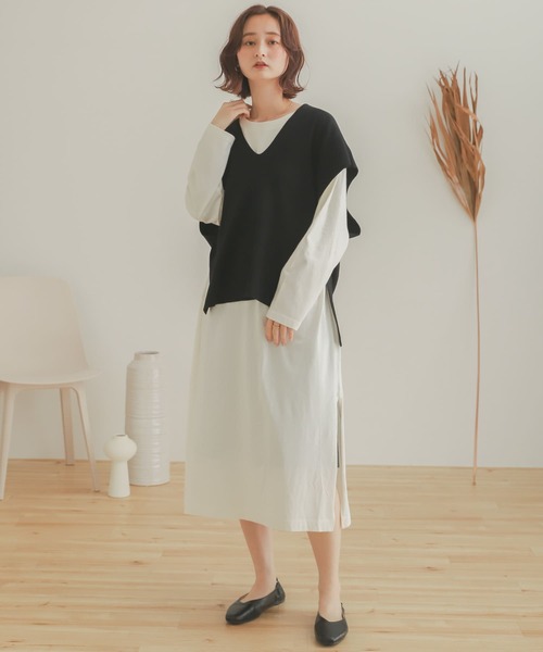 SENSE OF PLACE by URBAN RESEARCH(センスオブプレイスバイアーバンリサーチ)の「バックロゴTシャツワンピース(ワンピース・レディース・ライトベージュ/オフホワイト・ONE)」の7枚目の写真