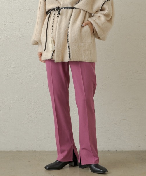 Kastane（カスタネ）の「【新色追加】ハイウエストイージースリムスラックスパンツ（スラックス・レディース・ブラック/ブラウン/ピンク/オレンジ/グリーン系その他/アイボリー/ダークグリーン・1/2/0）」の6枚目の写真