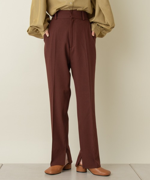 Kastane（カスタネ）の「【新色追加】ハイウエストイージースリムスラックスパンツ（スラックス・レディース・ブラック/ブラウン/ピンク/オレンジ/グリーン系その他/アイボリー/ダークグリーン・1/2/0）」の11枚目の写真