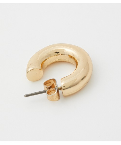 AZUL by moussy(アズールバイマウジー)の「WIDE METAL MINI HOOP EARRINGS/ワイドメタルミニフープピアス(ピアス(両耳用)・レディース・シルバー/ゴールド系その他・FREE)」の5枚目の写真
