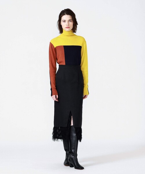 LOVELESS（ラブレス）の「ブロッキング 2フェイスタートル（ニット/セーター・レディース・ブラック/グレー/ベージュ系その他/レッド系その他・36/34）」の11枚目の写真