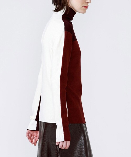 LOVELESS（ラブレス）の「ブロッキング 2フェイスタートル（ニット/セーター・レディース・ブラック/グレー/ベージュ系その他/レッド系その他・36/34）」の16枚目の写真