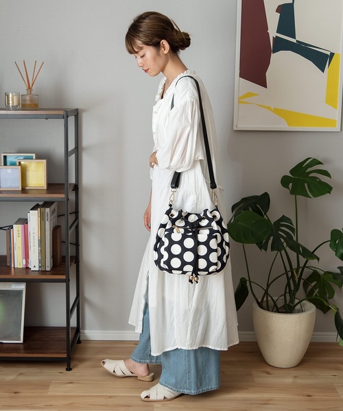 セール】10ポケット巾着ショルダーバッグ クロスボディバッグ