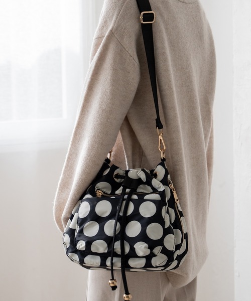 セール】10ポケット巾着ショルダーバッグ クロスボディバッグ