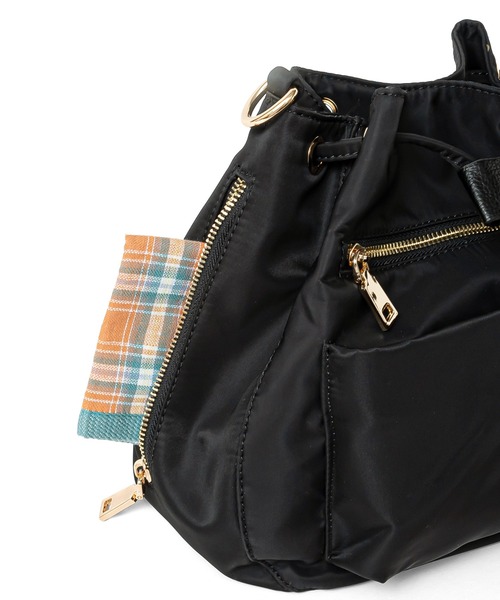 セール】10ポケット巾着ショルダーバッグ クロスボディバッグ