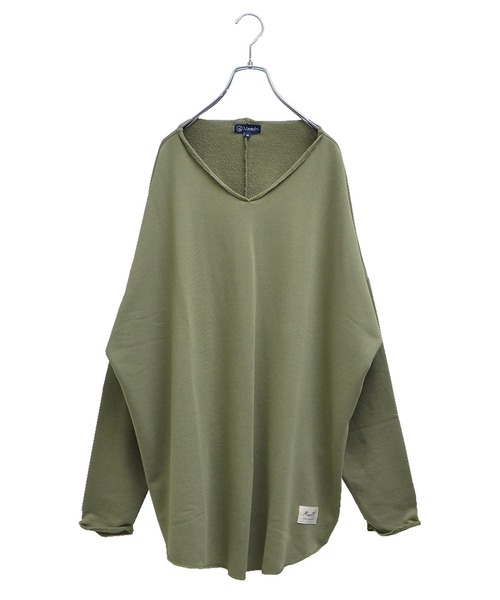 MinoriTY（マイノリティ）の「【MinoriTY】ルーズシルエットVネックロンT カットソー Tシャツ メンズ 無地 秋服（Tシャツ/カットソー・メンズ・カーキ/アイボリー/ブルーグレー/モカ/パープル系その他/チャコール・S/M/L）」の7枚目の写真