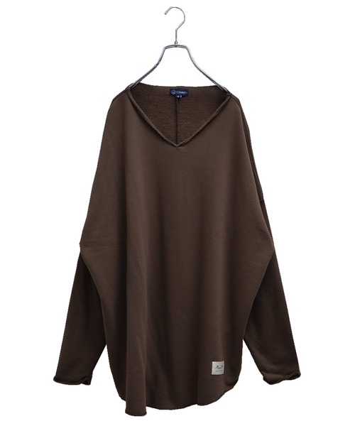 MinoriTY（マイノリティ）の「【MinoriTY】ルーズシルエットVネックロンT カットソー Tシャツ メンズ 無地 秋服（Tシャツ/カットソー・メンズ・カーキ/アイボリー/ブルーグレー/モカ/パープル系その他/チャコール・S/M/L）」の15枚目の写真