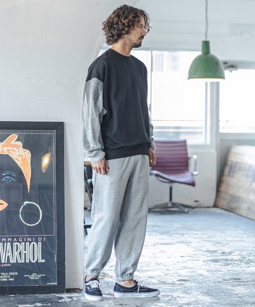CAMBIO(カンビオ)の「mp9411-Over Size Silhouette Sweat Pants スウェットパンツ(スウェットパンツ・メンズ・アッシュ/ヘザーグレー/ブラック/ネイビー・L/M)」の7枚目の写真