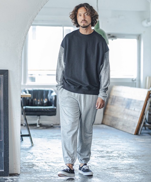CAMBIO(カンビオ)の「mp9411-Over Size Silhouette Sweat Pants スウェットパンツ(スウェットパンツ・メンズ・アッシュ/ヘザーグレー/ブラック/ネイビー・L/M)」の8枚目の写真