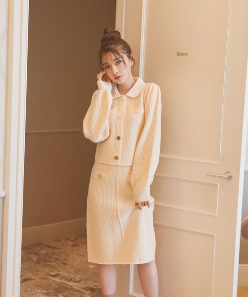 MIIA（ミーア）の「ニットタイトスカート（スカート・レディース・ブラック/ベージュ/レッド・FREE）」の9枚目の写真