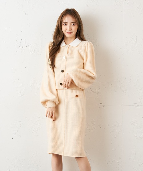 MIIA（ミーア）の「ニットタイトスカート（スカート・レディース・ブラック/ベージュ/レッド・FREE）」の4枚目の写真