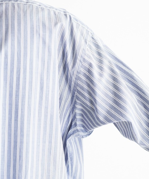 And A(アンドエー)の「SEDAN ALL-PURPOSE セダンオールパーパス / Poplin Stripe Big BD Shirt ポプリン ストライプ ボタンダウン オーバーサイズシャツ / SD22S-SH01(シャツ/ブラウス・メンズ・ブルー/ネイビー・XX-LARGE/X-LARGE/LARGE)」の11枚目の写真
