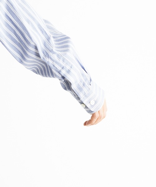 And A(アンドエー)の「SEDAN ALL-PURPOSE セダンオールパーパス / Poplin Stripe Big BD Shirt ポプリン ストライプ ボタンダウン オーバーサイズシャツ / SD22S-SH01(シャツ/ブラウス・メンズ・ブルー/ネイビー・XX-LARGE/X-LARGE/LARGE)」の12枚目の写真