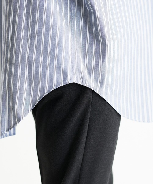 And A(アンドエー)の「SEDAN ALL-PURPOSE セダンオールパーパス / Poplin Stripe Big BD Shirt ポプリン ストライプ ボタンダウン オーバーサイズシャツ / SD22S-SH01(シャツ/ブラウス・メンズ・ブルー/ネイビー・XX-LARGE/X-LARGE/LARGE)」の13枚目の写真