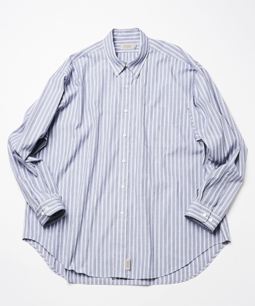 And A(アンドエー)の「SEDAN ALL-PURPOSE セダンオールパーパス / Poplin Stripe Big BD Shirt ポプリン ストライプ ボタンダウン オーバーサイズシャツ / SD22S-SH01(シャツ/ブラウス・メンズ・ブルー/ネイビー・XX-LARGE/X-LARGE/LARGE)」の6枚目の写真