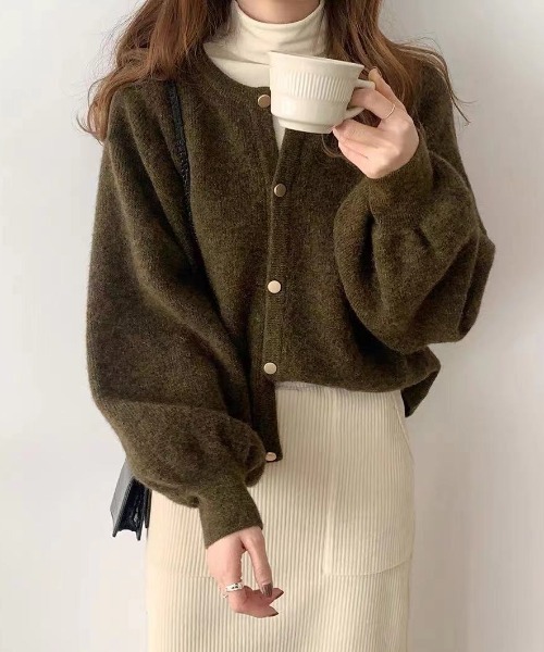 Diosfront（ディオスフロント）の「バルーンスリーブカーディガン（カーディガン/ボレロ・レディース・モカ/ベージュ/カーキ・FREE）」の6枚目の写真
