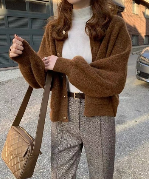 Diosfront（ディオスフロント）の「バルーンスリーブカーディガン（カーディガン/ボレロ・レディース・モカ/ベージュ/カーキ・FREE）」の15枚目の写真