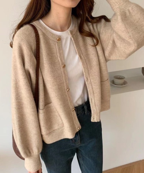 Diosfront（ディオスフロント）の「バルーンスリーブカーディガン（カーディガン/ボレロ・レディース・モカ/ベージュ/カーキ・FREE）」の14枚目の写真