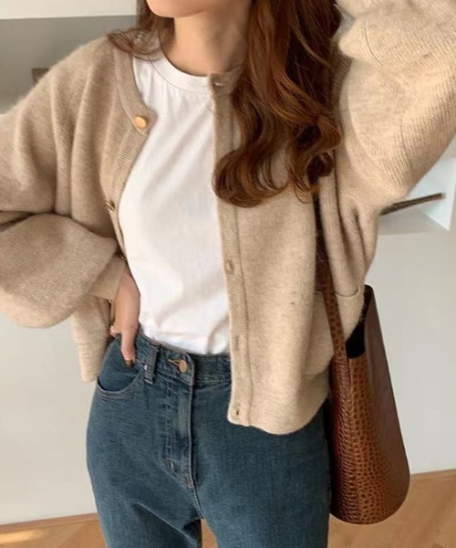 Diosfront（ディオスフロント）の「バルーンスリーブカーディガン（カーディガン/ボレロ・レディース・モカ/ベージュ/カーキ・FREE）」の9枚目の写真