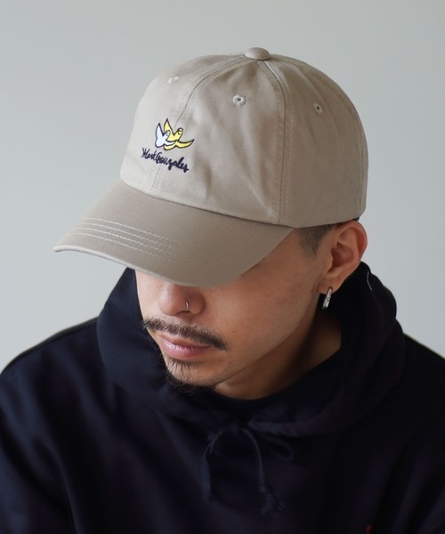 Mark Gonzales(マーク・ゴンザレス)の「【Mark Gonzales】刺繍 ロゴ ローキャップ / LOW CAP(キャップ・メンズ・ブラック系その他/ベージュ系その他/ホワイト・FREE)」の3枚目の写真
