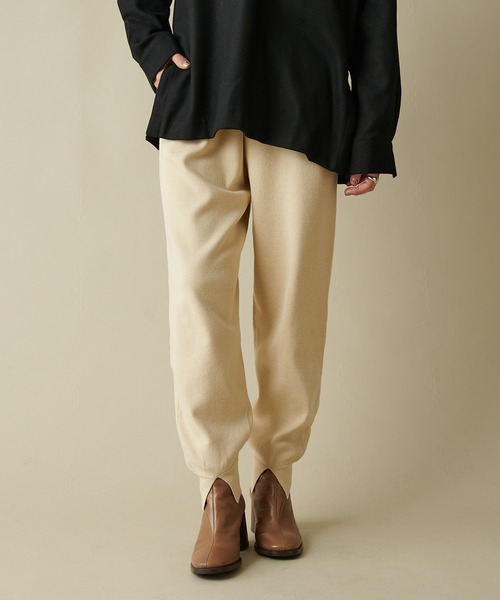 Omekashi（オメカシ）の「ニットジョガーパンツ（スウェットパンツ・レディース・ブラウン/ブラック/アイボリー・FREE）」の2枚目の写真