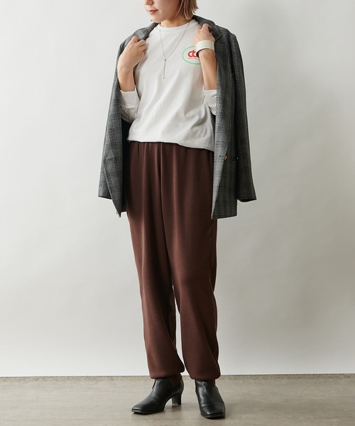 Omekashi（オメカシ）の「ニットジョガーパンツ（スウェットパンツ・レディース・ブラウン/ブラック/アイボリー・FREE）」の13枚目の写真